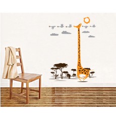 Africa Giraffes and Elephants under the Sun Wall Sticker